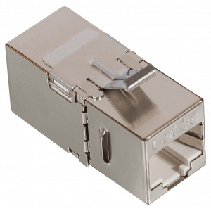 RJ-45 socket coupler, shielded, 90 degrees, category 5E, Keystone form-factor